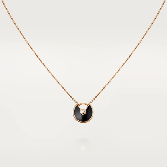 [Luxe] COLLIER AMULETTE OR ROSE ONYX