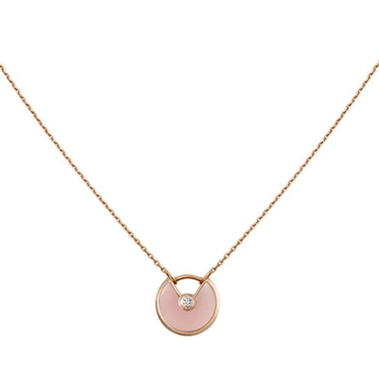 [Luxe] COLLIER AMULETTE OR ROSE NACRE ROSE