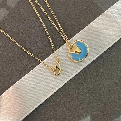 [LUXE]AMULETTE GOLD TURQUOISE NECKLACE