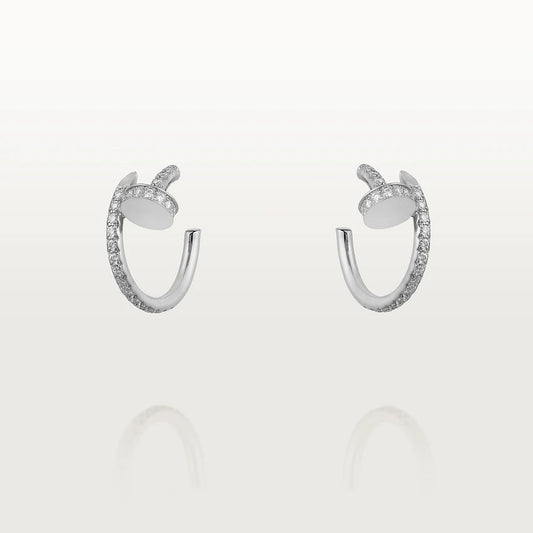 [Luxe]Boucles d'oreilles JUSTE 12,75MM ARGENT DIAMANT