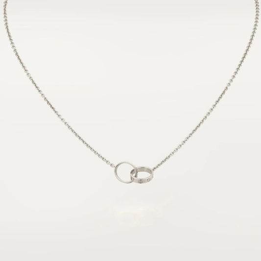 [Luxe] COLLIER LOVE OR ROSE ET ARGENT 