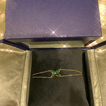 [LUXE]JEUX BRACELET MALACHITE PINK GOLD 1 DIAMOND