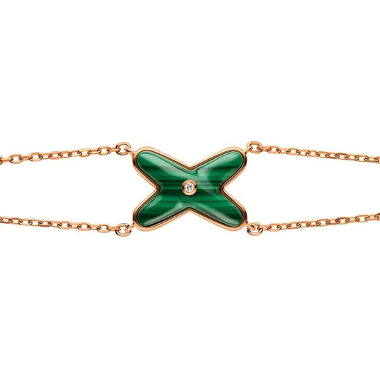 [LUXE]JEUX BRACELET MALACHITE PINK GOLD 1 DIAMOND