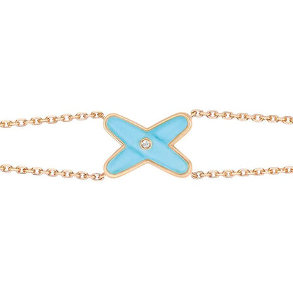 [LUXE]JEUX BRACELET TURQUOISE PINK GOLD 1 DIAMOND