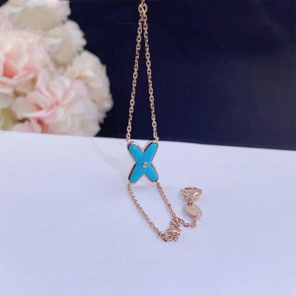 [LUXE]JEUX BRACELET TURQUOISE PINK GOLD 1 DIAMOND