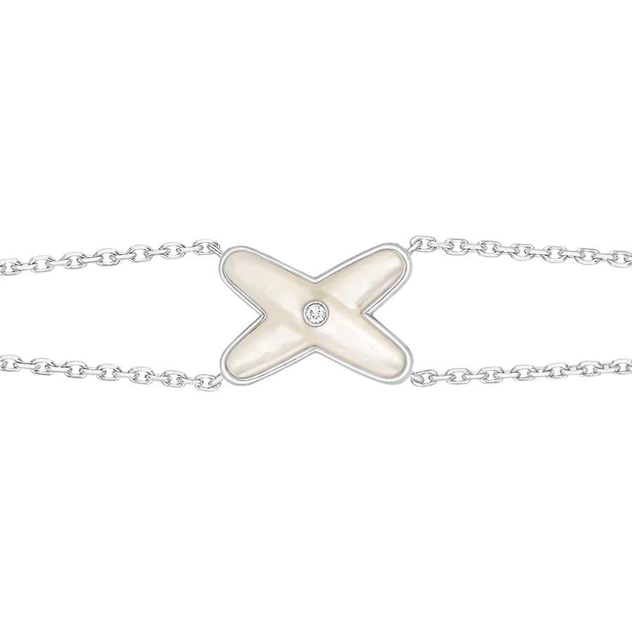 [LUXE]JEUX BRACELET WHITE MOP SILVER 1 DIAMOND