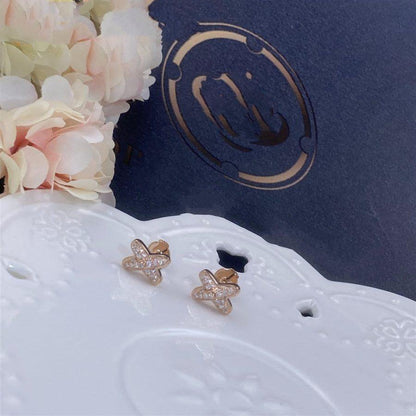 [LUXE]JEUX DE PINK GOLD DIAMOND EARRINGS