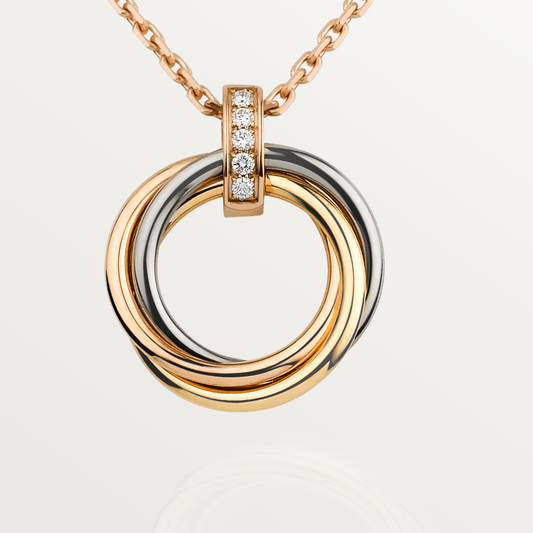 [LUXE]TRINITY NECKLACE GOLD  DIAMONDS