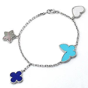 [LUXE] LUCKY SPRING SILVER BRACELET 4 MOTIF