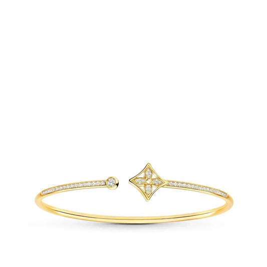 [LUXE]IDYLLE GOLD OPEN BRACELET DIAMOND PAVED