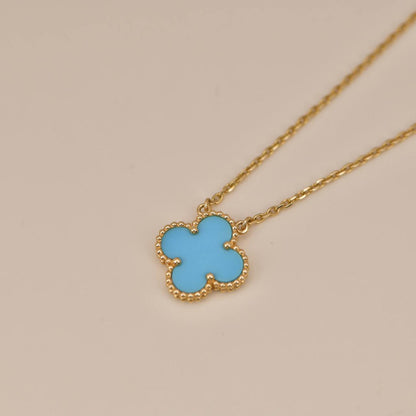 [LUXE] CLOVER 15MM VINTAGE TURQUOISE NECKLACE