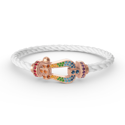 [LUXE]FORCE LARGE HORSESHOE  COLORED DIAMOND BRACELET ROSE GOLD