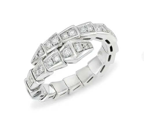 [LUXE]SERPENTI RING SILVER DIAMOND PAVED 4MM