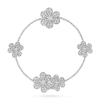 [LUXE] FRIVOLE SILVER 5 FLOWERS BRACELET