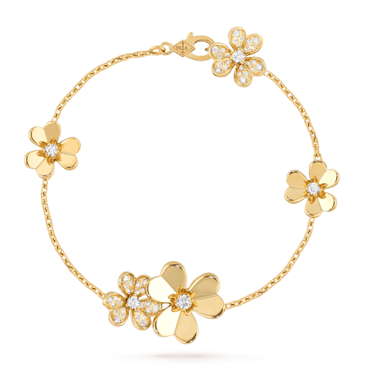 [LUXE] FRIVOLE GOLD 5 FLOWERS BRACELET