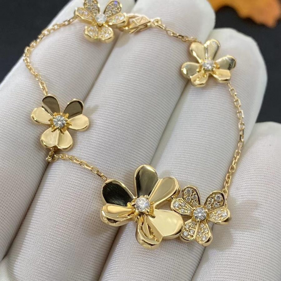 [LUXE] FRIVOLE GOLD 5 FLOWERS BRACELET