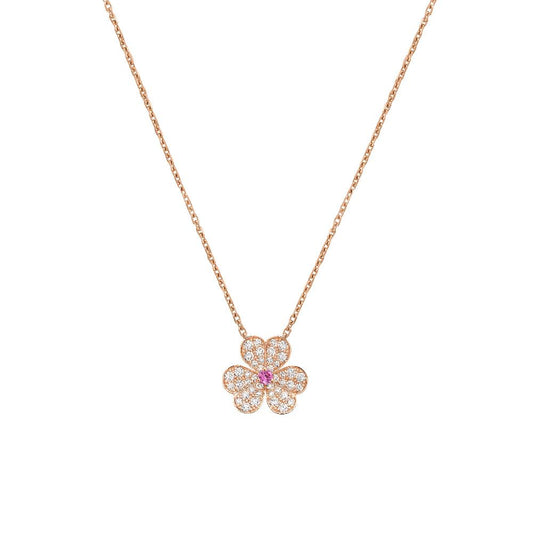 [LUXE] FRIVOLE ROSE GOLD FLOWER DIAMOND NECKLACE