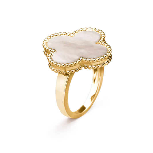 [LUXE] CLOVER WHITE MOP RING