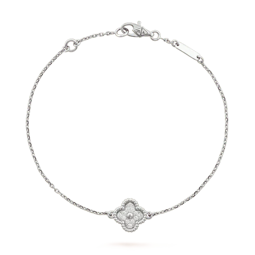 [LUXE] CLOVER  SINGLE FLOWER BRACELET SILVER