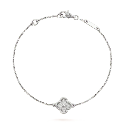 [LUXE] CLOVER  SINGLE FLOWER BRACELET SILVER