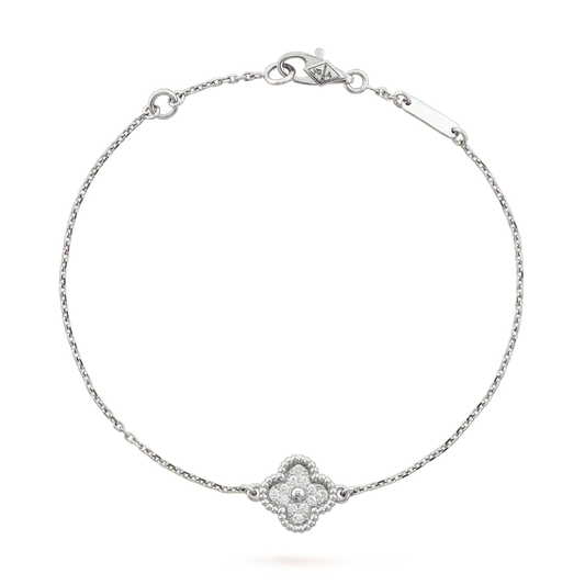 [LUXE] CLOVER  SINGLE FLOWER BRACELET SILVER