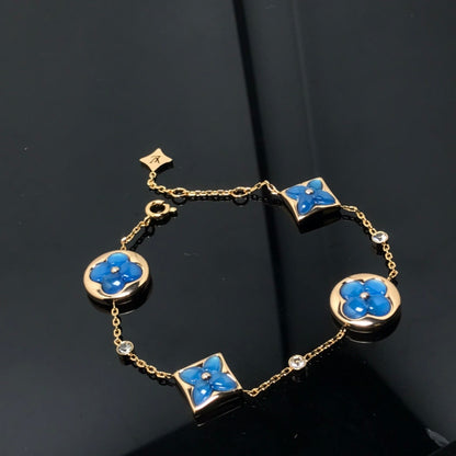 [LUXE]STAR AND SUN 4 MOTIF BLUE BRACELET