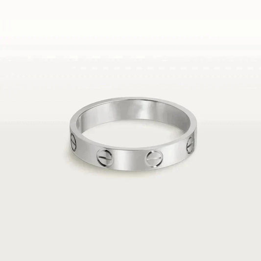 [Luxe]BAGUE LOVE 4MM 1 DIAMANT ARGENT